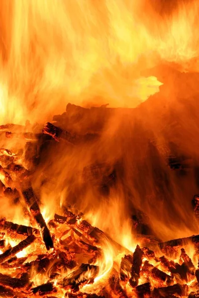 Detailní Záběr Oheň — Stock fotografie