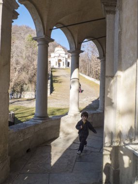 children at Sacro Monte of Varese, Varese, Lombardy Italy clipart