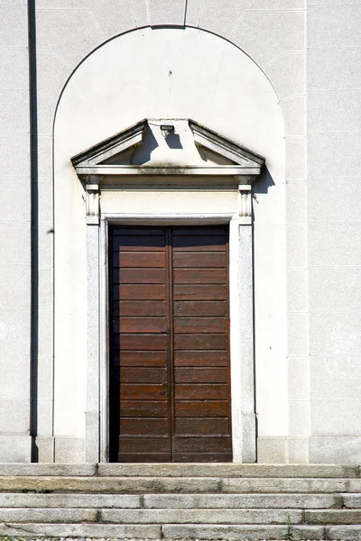 Itálie Sumirago Církevní Varese Staré Dveře Vchod Mozaika Slunečný Den — Stock fotografie