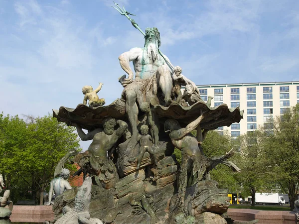 Neptunbrunnen Фонтану Нептун Площі Александерплац Берлін Німеччина — стокове фото