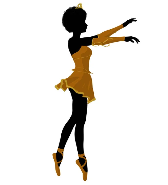 Silhouette Della Ballerina Afroamericana Sfondo Bianco — Foto Stock