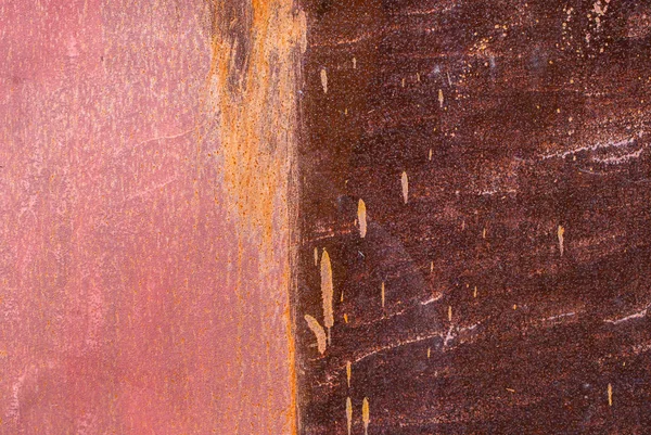 Rezavý Železný Povrch Pokrytý Starou Popraskanou Barvou Která Již Dlouho — Stock fotografie