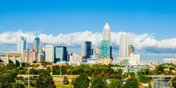 Silhuett Modern Stad Charlotte North Carolina Usa — Stockfoto