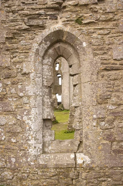 Okno Hradu Corfe Dorset Anglie — Stock fotografie