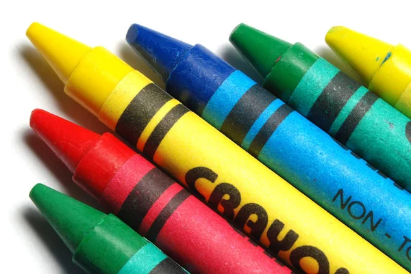 Crayones Aislados Blanco — Foto de Stock