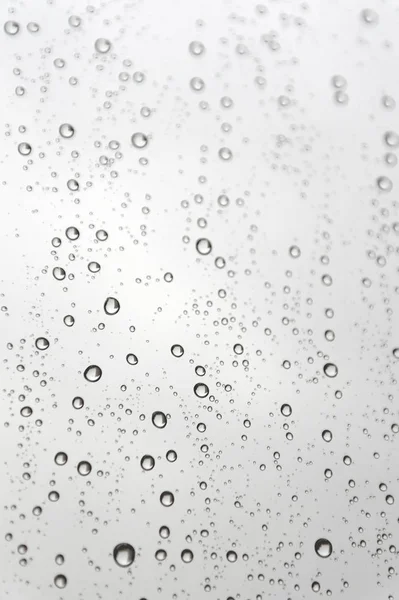 Krople Deszczu Nachylone Okno Szkło Płytki Dof — Zdjęcie stockowe