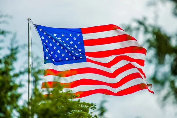 Röd Vit Och Blå Amerikanska Flaggan — Stockfoto