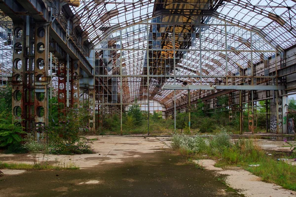 Vista Galpão Industrial Abandonado Milão — Fotografia de Stock