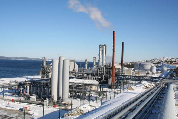 Tjeldbergodden Gasfabriek Winter — Stockfoto