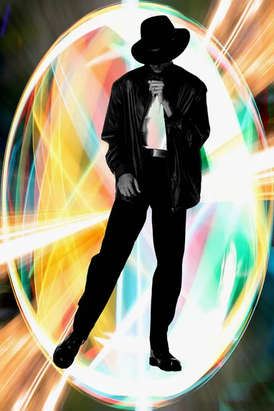 Michael Jackson Dancer Colorful Light Streaks — Stock Photo, Image