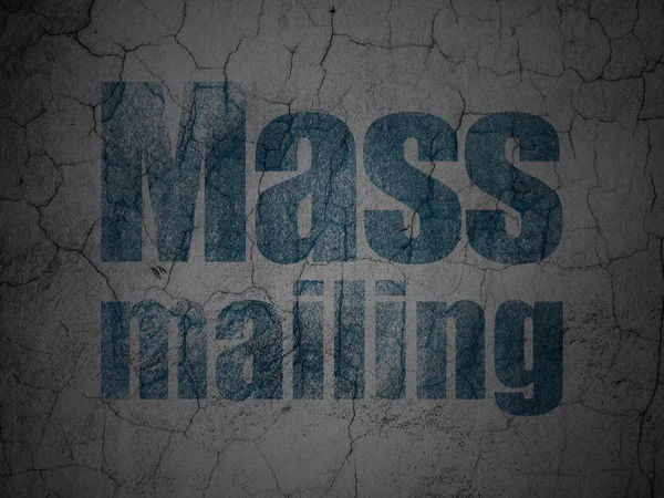 Koncepcja Reklamy Blue Mass Mailing Grunge Teksturowane Betonowe Ściany Tła — Zdjęcie stockowe
