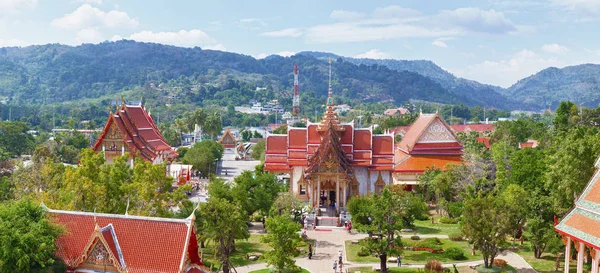 Panorama Dell Antico Tempio Buddista Wat Chalong Thailandia Phuket — Foto Stock