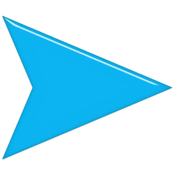 Flecha Vidro Azul Isolado Branco — Fotografia de Stock