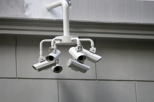 Meerdere Veiligheid Bewakingscamera Cctv Video Controle Singapore Straten — Stockfoto