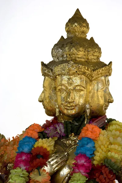 Imagen Una Estatua Del Templo Chino Con Cuatro Caras — Foto de Stock