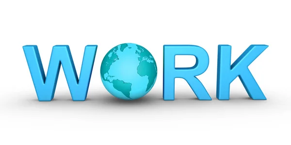 Werk Letters Hele Wereld Tussen — Stockfoto