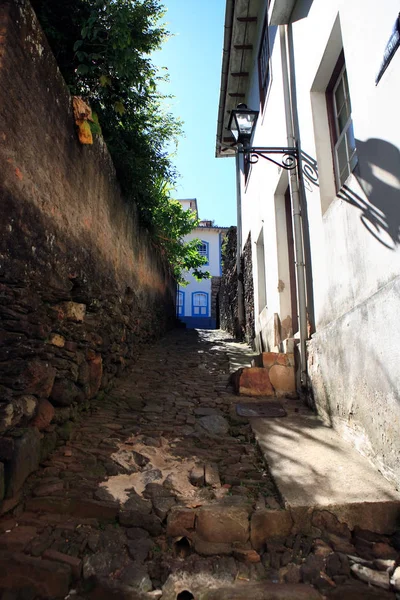 Vista Una Strada Presso Città Patrimonio Mondiale Unesco Ouro Preto — Foto Stock