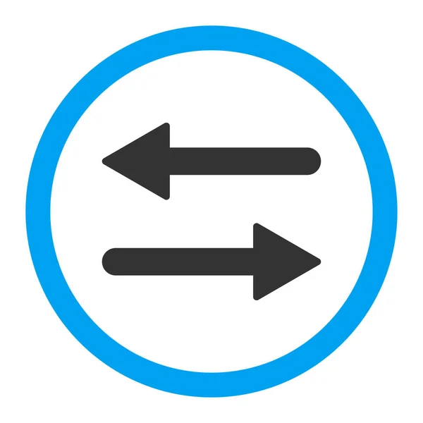 箭头交换栅格图标 这个圆形的平面符号是用蓝色和灰色颜色白色背景上绘制 — 图库照片