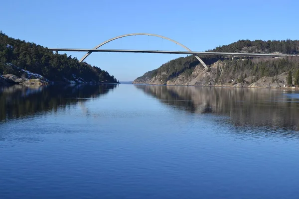 Den Nya Bron Mellan Norge Och Sweeden Svinesund — Stockfoto