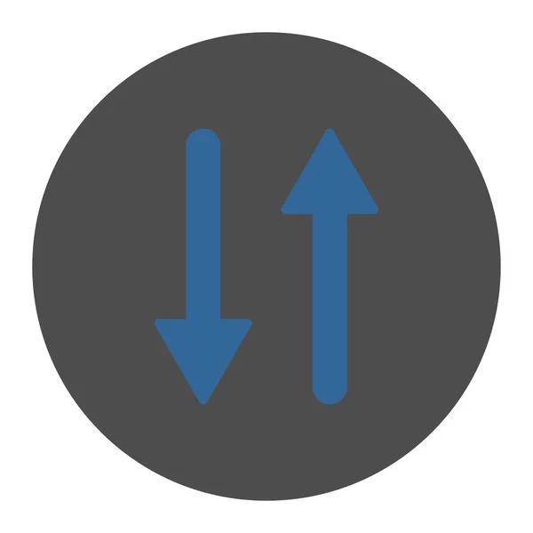 Oklar Exchange Dikey Simgesi Yuvarlak Düz Düğme Beyaz Bir Arka — Stok fotoğraf
