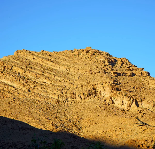 Afrika Marokkó Atlas Száraz Hegyvidéki Talajt Elszigetelt Hill Valley — Stock Fotó