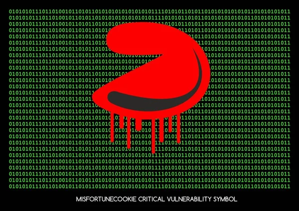 Unglückskeks Kritische Schwachstelle Router Problem Blutendes Cookie Symbol — Stockfoto