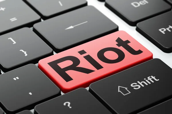 Πολιτική Έννοια Πληκτρολόγιο Υπολογιστή Word Riot Επιλεγμένη Εστίαση Στο Φόντο — Φωτογραφία Αρχείου