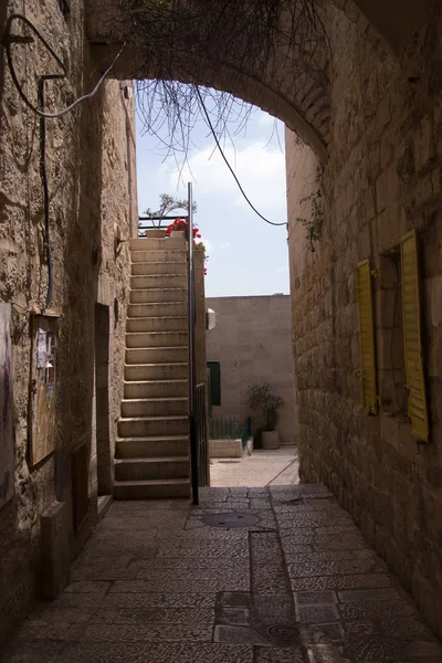 Ciudad Vieja Jerusalén Calles Estrechas Históricas — Foto de Stock