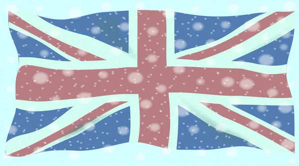 イギリス連邦旗 または冬の雪のユニオンジャック — ストック写真