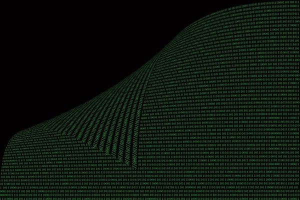 Zelený Binární Počítačový Kód Černém Pozadí — Stock fotografie