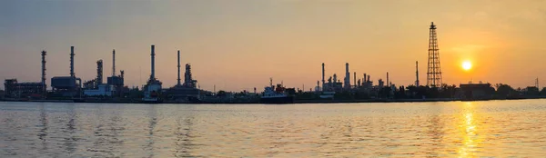 Beautiful Sun Rising Scene Oil Gas Refinery Industry Estate Marine — Stock Photo, Image