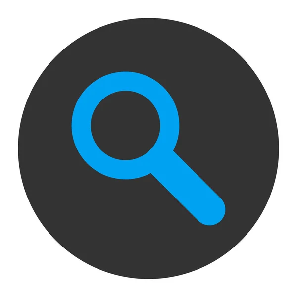 搜索图标 此圆形平面按钮在白色背景上绘制蓝色和灰色 — 图库照片
