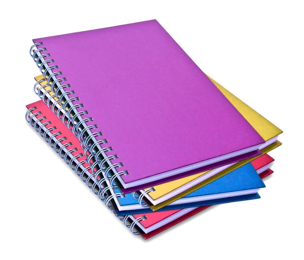 Uppsättning Färg Notebook Isolerad Vit Bakgrund — Stockfoto