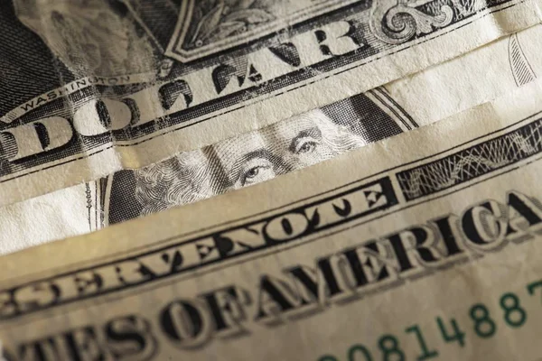 George Washington Lurar Bakom Papper Dollar Pengar — Stockfoto