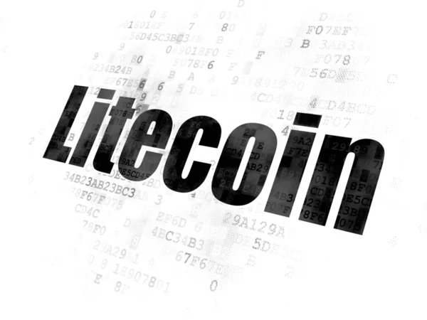 Concept Van Blockchain Korrelig Zwarte Tekst Litecoin Digitale Achtergrond — Stockfoto