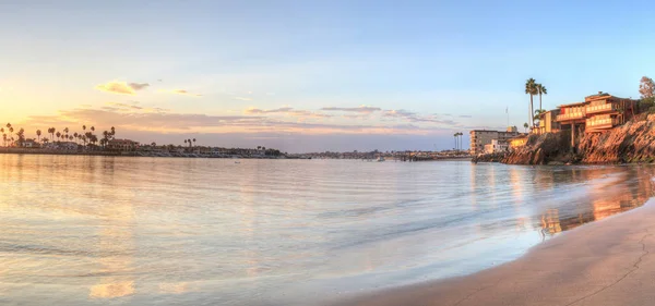 Ηλιοβασίλεμα Πάνω Από Λιμάνι Στο Corona Del Mar Καλιφόρνια Στην — Φωτογραφία Αρχείου