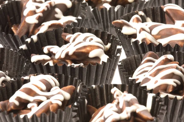Изолированное Макроизображение Миндального Шоколадного Печенья — стоковое фото
