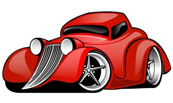 Hot American Street Rod Hot Rod Cartoon Rot Viel Chrom — Stockfoto