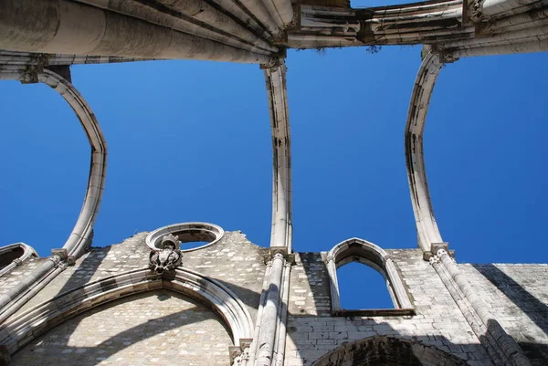 Руїни Знаменитої Кармо Церкви Після Землетрусу 1755 Року Лісабоні Португалія — стокове фото