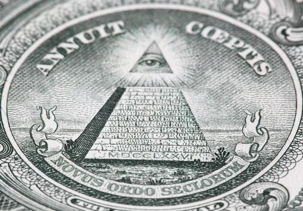 Ένα Δολάριο Λεπτομέρεια Πυραμίδα Μακροεντολή Εικόνας — Φωτογραφία Αρχείου