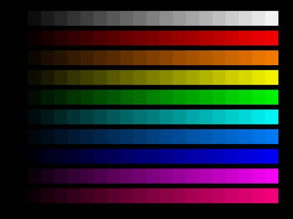 Paski Kolorów Kalibracji Monitorów Ekranowych — Zdjęcie stockowe