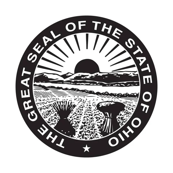 Selo Estado Americano Ohio Isolado Fundo Branco — Fotografia de Stock