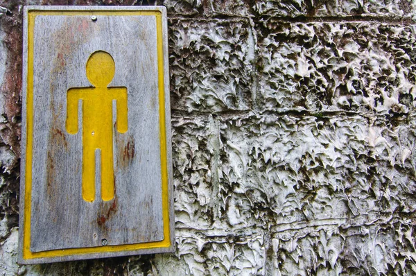 Signo Madera Que Decía Que Baño Hombres — Foto de Stock