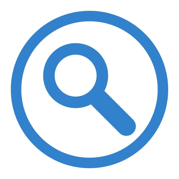 搜索栅格图标 这个圆形的扁平符号是用白色背景上的钴色绘制的 — 图库照片
