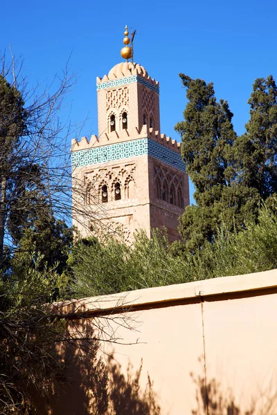 Muszlim Marokkó Afrika Minaret Vallás Kék Előzmények Szimbólum — Stock Fotó