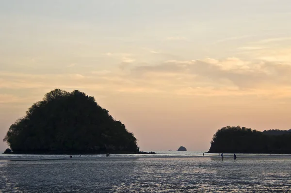 Belo Pôr Sol Mar Andamão Tailândia — Fotografia de Stock
