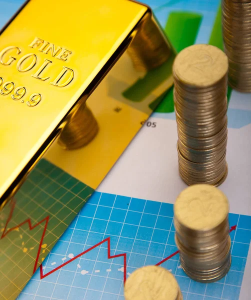 Golden Bar Ortam Finansal Konsepti — Stok fotoğraf