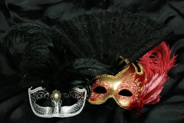 Geheimnisvolle Karnevalsmasken Nahaufnahme — Stockfoto