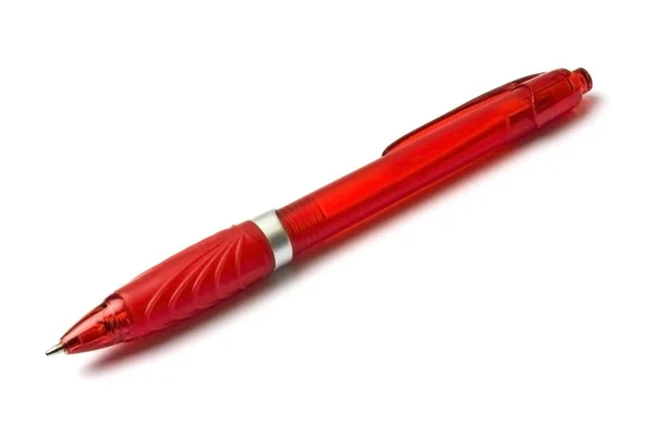 孤立在白色背景上的红钢笔 — 图库照片