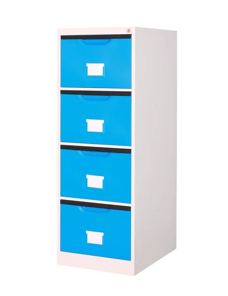 Meuble Usine Streel Inoxydable Armoire Bleue Isolé Sur Blanc — Photo